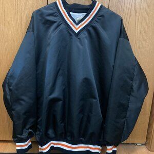 Vintage 80's Powers Mfg V Neck Black Pullover Jacket - Mens M